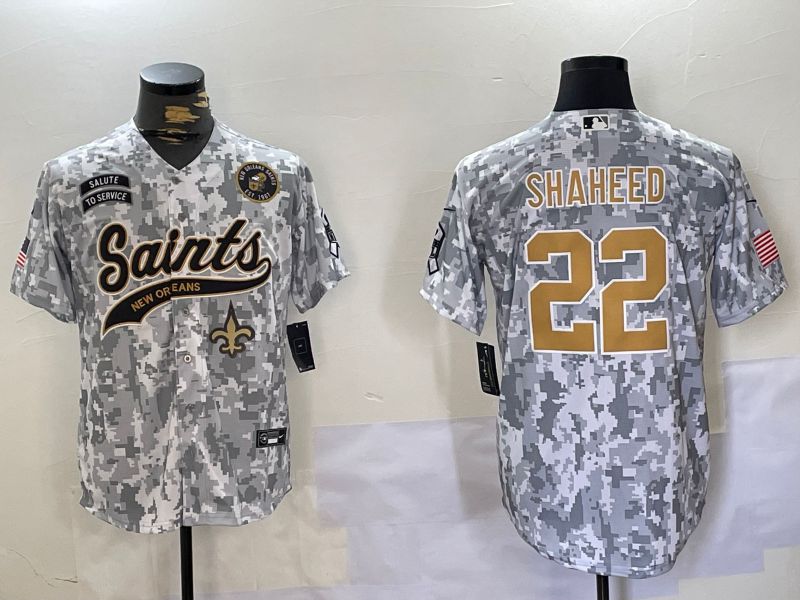 Men New Orleans Saints #22 Shaheed Nike Arctic Camo 2024 Salute to Service Limited NFL Jersey style 2->new orleans saints->NFL Jersey